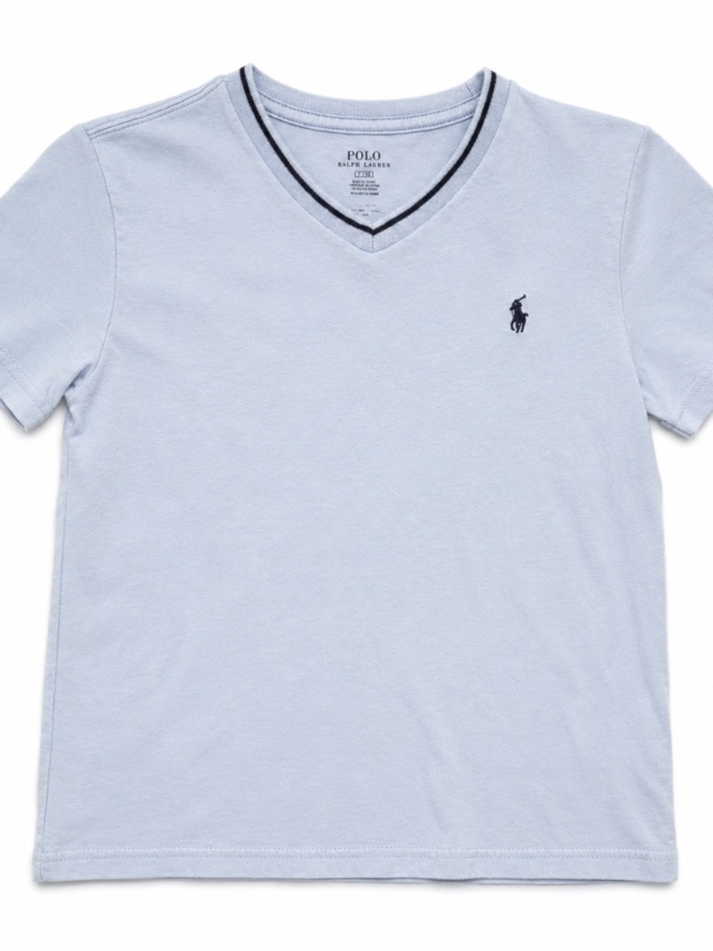 Polo Ralph Lauren Boys Light Blue V-Neck Tee Size 7